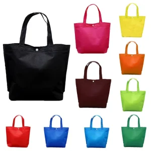 Customized Color Printed Reusable Cloth Grocery Bags Laminated Non Woven Tote Bag for Shopping