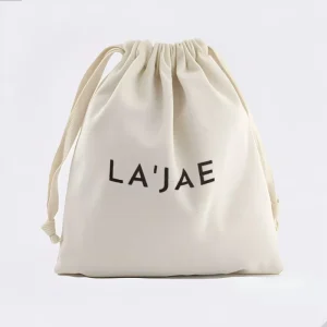 Customized Cotton Gift Packaging Bag Shoe Clothing Bag Dust-proof Cotton Canvas Drawstring Bag with Custom logo Printing