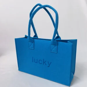 Customized Design Fashion Felt Bag Business Shopping Textile Packaging Handle Felt Tote Bag