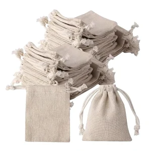 Customized Drawstring Gunny Sack Bag Small Jute Seed Bags for Jewelry Cocoa Beans Gift Shopping Burlap Hessian Pouches