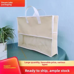 Customized Eco Friendly Meltblown Non Woven Zipper Storage Bag for Quilt Clothes Blanket Packaging Household Use Custom Orders