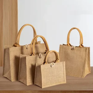 Customized Fashion Jute Tote Bags Recycle Eco friendly Shopping Jute Bag for Grocery