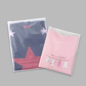 Customized Frosted Zipper Clothing Packaging Bag High quality Multi Size Transparent Clothing Bag