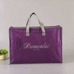Customized Home Textile Packaging Bags Non Woven Zipper Bags Bedding Pillow Quilt Storage Handbags