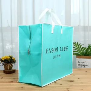 Customized Home Textile Packaging Non woven Bags with Zipper Bedding Pillow Quilt Storage Bags