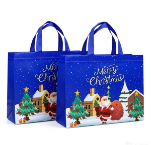 Customized Logo Silk Screen Printed Security Vest Handle Non Woven Supermarket Bags Factory Price Christmas Gifts