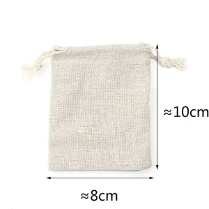 Customized Organic Drawstring Bag Eco Muslin Cotton Linen Packaging Pouch Recyclable and for Gift Packaging