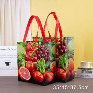 Customized Printed Durable Portable Laminated Non Woven Handled Bag Reusable for Promotional Grocery Clothing Advertising