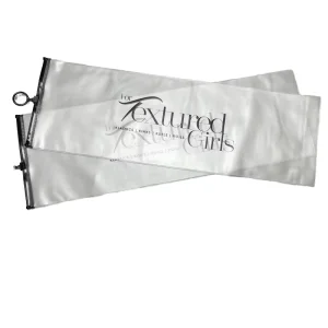 Customized Printed Logo Clear Frosted Biodegradable HDPE Garment Hair Packaging Bags Valve Zipper Top Fashion Offset Bags LD