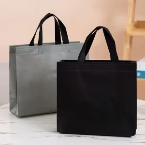 Customized Printed Logo Non Woven Fabric Bag with Handle Durable Cotton Packaging for Grocery Gift Wallet Exhibition Use