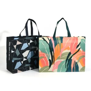 Customized Printed RPET Non Woven Shopping Bag Reusable Tote Bag for Daily Market Trips Use