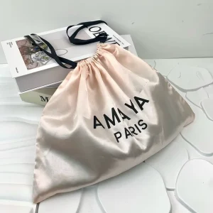 Customized Satin Drawstring Bags for Luxury Bags with Silk Print Logo Silk Dust Bag