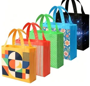 Customized Silk Screen Printed Recyclable PP Non Woven Shopping Tote Bag with Shoulder Handle for Supermarket Grocery and Gift