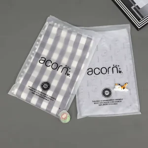 Customized Size Frosted Biodegradable Self Adhesive Bag Print logo Compostable No Plastic Bags for Garment