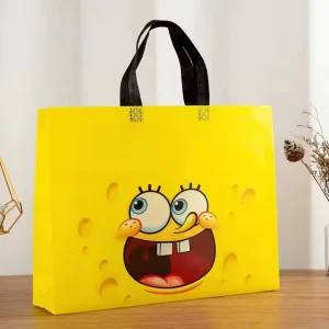 Cute Cartoon Character Non Woven Shopping Bag Sturdy Reusable Tote Bag for Children”s Toy Store Use