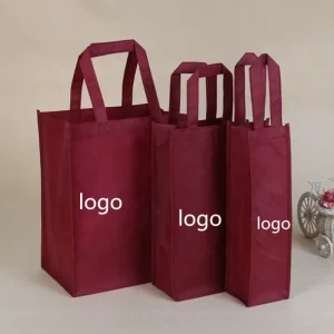 Direct Factory Custom Logo Eco Friendly Carrying Packaging Fashion Design Non Woven Wine Bottle Package Bags