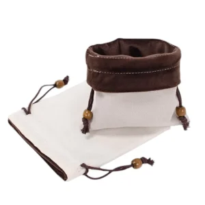Double Layer Cotton Velvet Drawstring Recyclable Gift Bag Custom Logo Jewelry Watch Eyewear Packaging Reusable