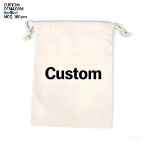 Durable Eco Friendly Reusable Drawstring Cotton Pouch for Jewelry Gift Packaging Small Items Organizer Travel Storage Bag