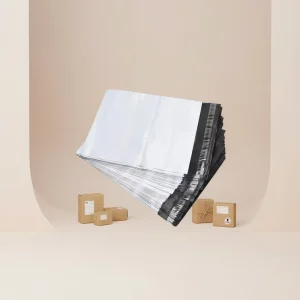 Durable Eco Friendly White Poly Shipping Bag for Apparel Textile Garment Delivery Envelope Mailer Parcel Sack 60 Microns Thick