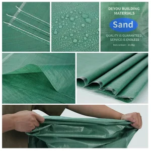 Durable Green Laminated Woven Bag Large Capacity Waterproof Packaging Sack for Grain and Logistics