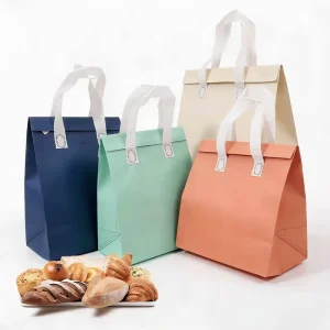 Durable Non Woven Food Grade Insulated Cooler Bags Custom Printed Logo Restaurant Takeaway Catering Food Bread Pizza