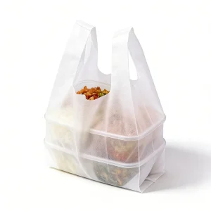 Durable Sturdy Non Woven Bags with Handle for Retail Store Grocery Packing Multi Size White Non Woven Vest Bag