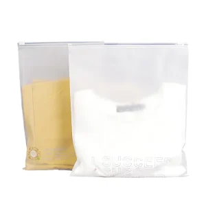 Dusty Proof Custom Logo Garment Poly Bags T Shirt Plastic Zip Frosted Lock Zipper Packaging Bag for Clothing