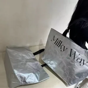 Eco Foldable Laminated Fabric Tote Non Woven Shopping Bag Recycled PP Woven Bag with Custom Logo for Clothing Packaging