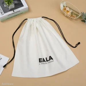 Eco Friendly 100% Cotton Fabric Shoe Packaging Pouch Drawstring Dust Clothing Cotton Packing Bags