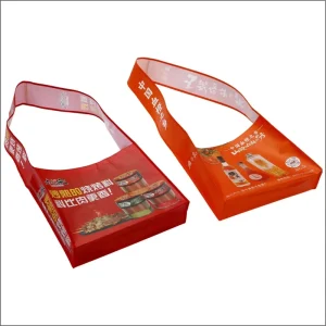 Eco Friendly Advertising PP Nonwoven Bags Custom Printed Logo Long Handle Shoulder Bag Supermarket Packing Supplier