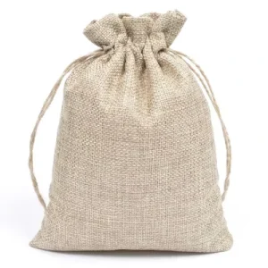 Eco Friendly Biodegradable Jute Sack Bag with String Natural Color Customizable Gift