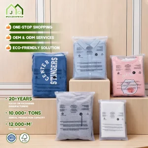 Eco Friendly Biodegradable Plastic Self Adhesive Clothing Poly Bag Compostable Garment Packaging Bag