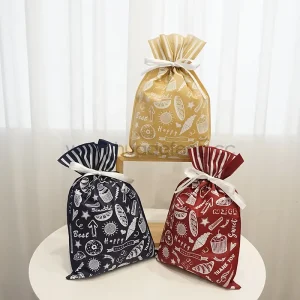 Eco Friendly Colorful Non Woven Fabric Drawstring Daily Gift Packaging Pouch Biodegradable Bags