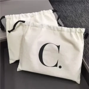 Eco-Friendly Cotton Drawstring Pouch Bag with String Handles Custom Packaging for Dust Clothes Shoes Fabric Bags for Belts