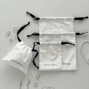 Eco Friendly Cotton Drawstring Pouch Bags Gift Cotton Cloth Drawstring Pouch Bag Canvas Gift Packaging Bags