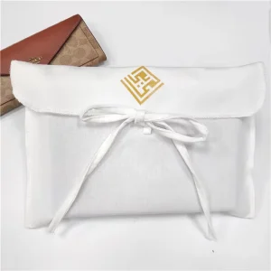Eco Friendly Cotton Envelope Handbags Cloth Dust Packaging Pouch With Flap Custom Logo Printed Gift Packing Cotton Canvas Pouch