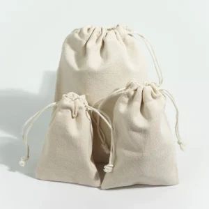 Eco-Friendly Cotton Linen Drawstring Bag Custom Flax Gift Packaging Lipstick Earrings Cosmetics Jewelry Pouch Dust Proof Sack