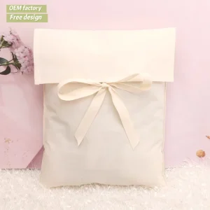 Eco Friendly Cotton Muslin Cotton Jewelry Pouch Custom Logo Printing Comb Perfume Cosmetic Packing Gift Cotton Envelope Bag