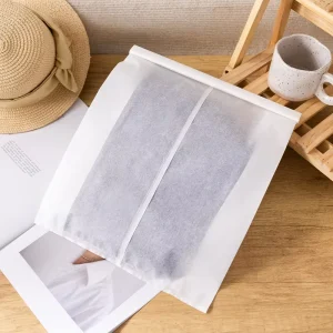 Eco Friendly Cotton Paper Garment Packing Bags Moistureproof Clothes Mailer Inner Packaging Bags with Iron Wire Closure