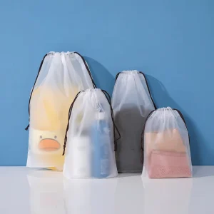 Eco Friendly Custom Drawstring Packaging Bag Waterproof Garment Bags with Gravure Printing for Household Products