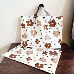 Eco Friendly Custom Logo Design Tote LDPE Fashion Luxury Plastic Clothes Handle Shopping Bags