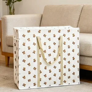 Eco Friendly Custom Non Woven Zipper Non Woven Fabric Quilt Comforter Blanket Pillow Bag Custom Home Textile Packaging Storage