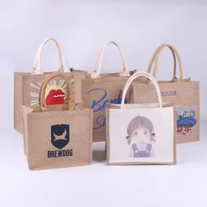 Eco Friendly Jute Bag ODM/DEM Custom Coated Jute Shopping Bag Canvas Tote Bag With Your Logo