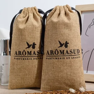Eco Friendly Jute Burlap Drawstring Bags Natural Hessian Fabric Packaging Customizable And Recyclable For Clothes
