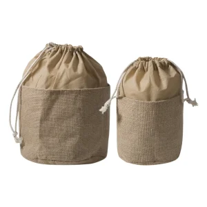 Eco-Friendly Jute Burlap Sack Color Jute Gift Drawstring Bags with Pouch