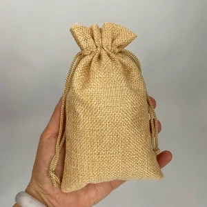 Eco Friendly Jute Favor Gift Bags Textile Packaging Burlap Pouch Bag for Coffee Drawstring Hemp Jewelry Pouch