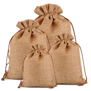 Eco-Friendly Jute Women Packing Mini Custom Logo Manufacturer Recycle Dust-Proof Shopping Drawstring Bags for Gift