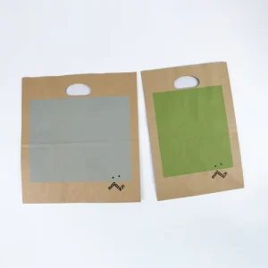 Eco Friendly Kraft Paper Bags With Die Cut Handles