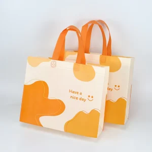 Eco Friendly New Laminated Non woven Handle Clothing Packaging Non Woven Face Shopping Tote Bag