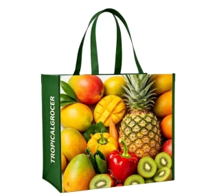 Eco Friendly Recycled Polypropylene Non Woven Screen Tote Bag Custom Logo Reusable Shoulder Carry Bag for Grocery Clothing
